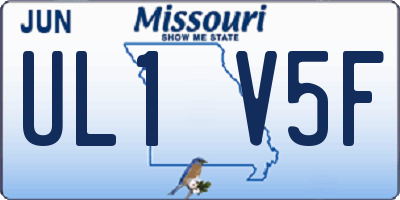 MO license plate UL1V5F