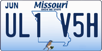 MO license plate UL1V5H