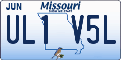 MO license plate UL1V5L