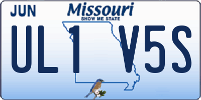 MO license plate UL1V5S