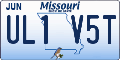 MO license plate UL1V5T