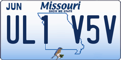 MO license plate UL1V5V