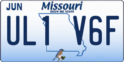 MO license plate UL1V6F