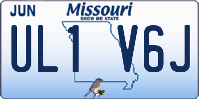 MO license plate UL1V6J