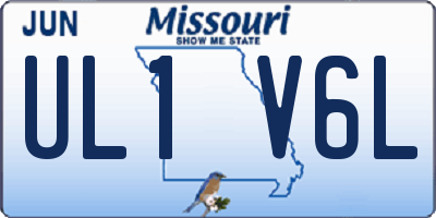 MO license plate UL1V6L
