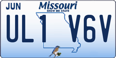 MO license plate UL1V6V
