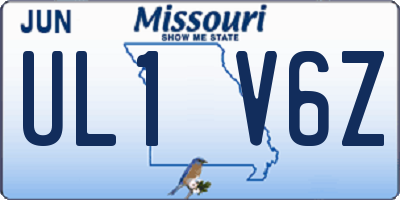 MO license plate UL1V6Z