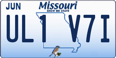 MO license plate UL1V7I