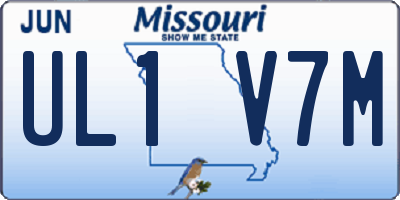 MO license plate UL1V7M