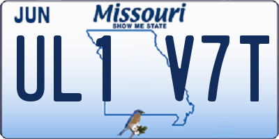 MO license plate UL1V7T