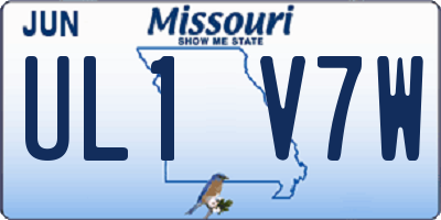 MO license plate UL1V7W