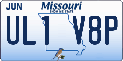 MO license plate UL1V8P