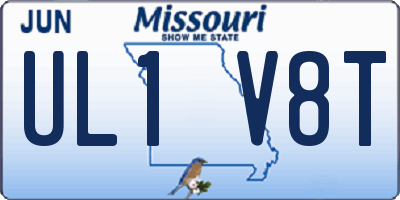 MO license plate UL1V8T