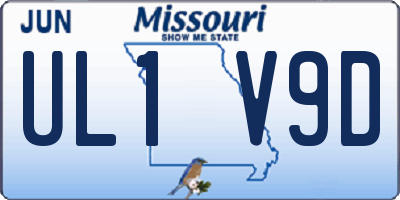 MO license plate UL1V9D