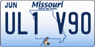 MO license plate UL1V9O
