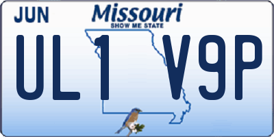 MO license plate UL1V9P