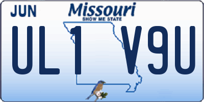 MO license plate UL1V9U