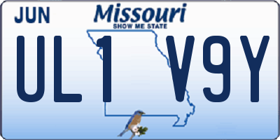 MO license plate UL1V9Y