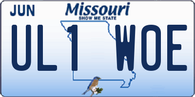MO license plate UL1W0E
