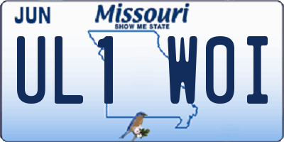 MO license plate UL1W0I