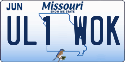 MO license plate UL1W0K