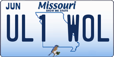 MO license plate UL1W0L