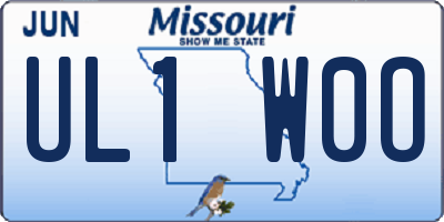 MO license plate UL1W0O