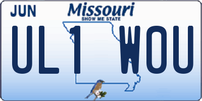 MO license plate UL1W0U