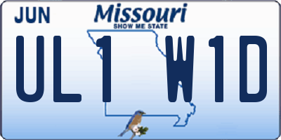 MO license plate UL1W1D