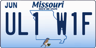 MO license plate UL1W1F