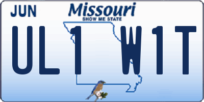 MO license plate UL1W1T