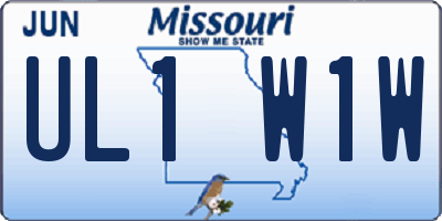 MO license plate UL1W1W