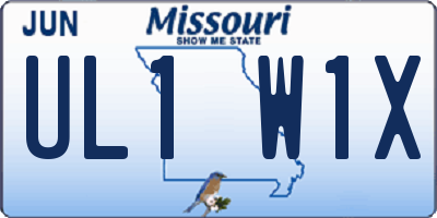MO license plate UL1W1X