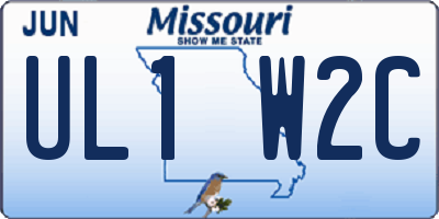 MO license plate UL1W2C