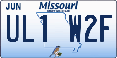 MO license plate UL1W2F