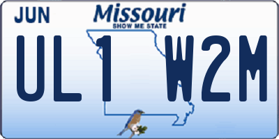 MO license plate UL1W2M