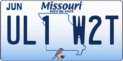 MO license plate UL1W2T
