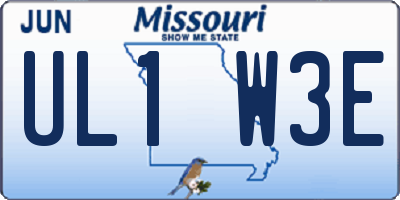 MO license plate UL1W3E