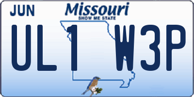 MO license plate UL1W3P