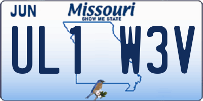 MO license plate UL1W3V
