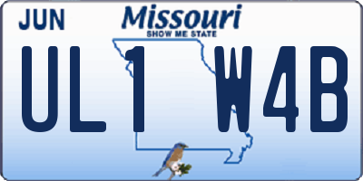 MO license plate UL1W4B