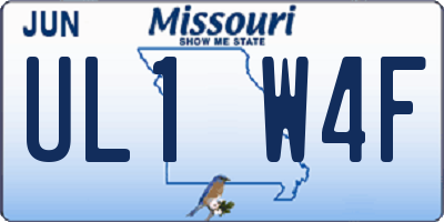 MO license plate UL1W4F