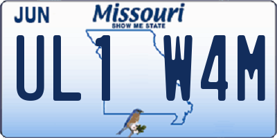 MO license plate UL1W4M