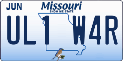 MO license plate UL1W4R