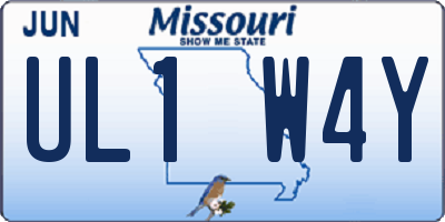 MO license plate UL1W4Y