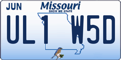 MO license plate UL1W5D