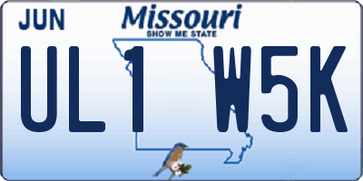 MO license plate UL1W5K