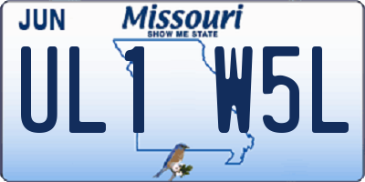 MO license plate UL1W5L