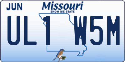 MO license plate UL1W5M