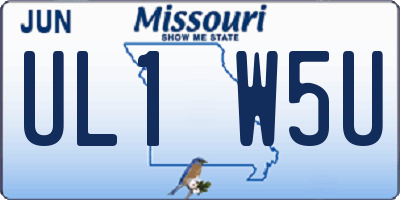 MO license plate UL1W5U